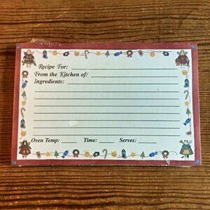 Vintage Christmas Recipe Cards 4"x6" Holiday Baking & Cooking Festive Set